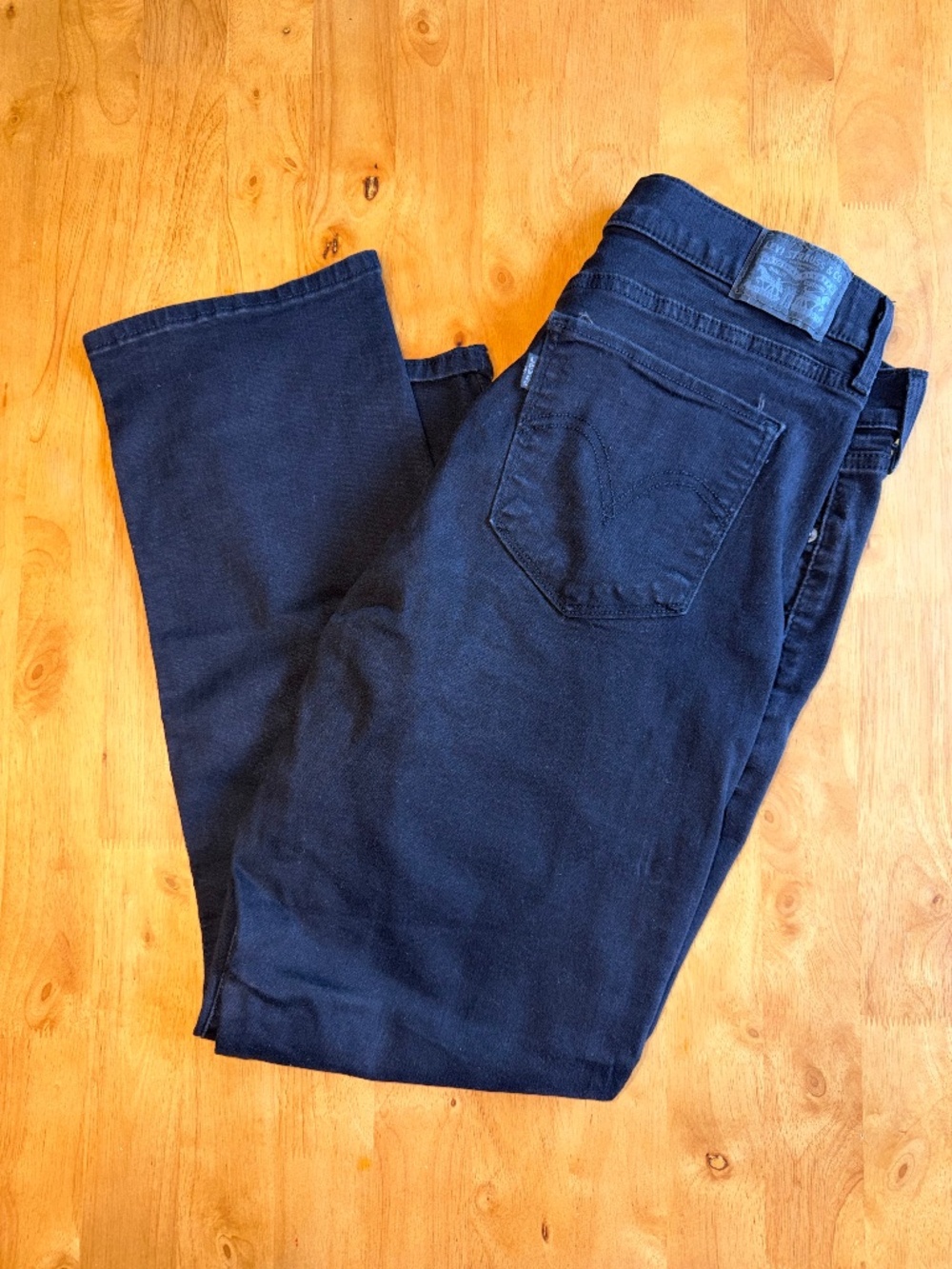 Levis Classic Straight Jeans Womens 14S Black Denim Stretch W32 L28  511